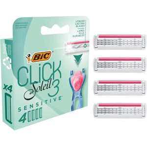 Bic Rasierklingen Click Soleil 3 Sensitive, für Damenrasierer, 3-fach Klinge, 4 Stück