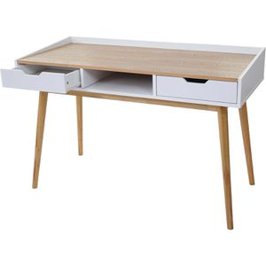 Produktbild für Schreibtisch Mendler HWC-A70, braun / weiß