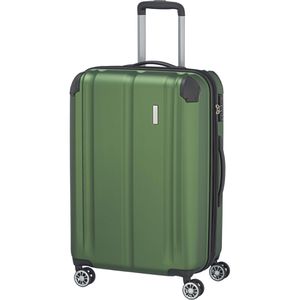 Travelite Koffer City, erweiterbar, grün, Hartschale, 4 Rollen, 78 Liter, 44 x 68 x 28cm