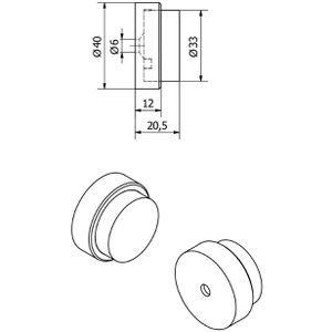 Produktbild für Türstopper SO-TECH Hermes 122203, Gummi/Edelstahl