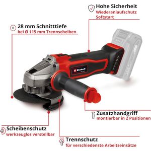 Produktbild für Winkelschleifer Einhell TE-AG 18/115-2 Li-Solo