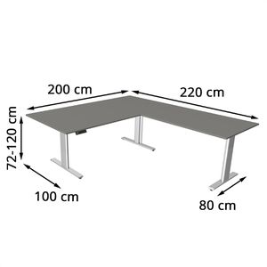 Produktbild für Schreibtisch Kerkmann Move 3 Tube graphit / silber