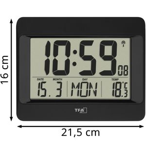 Produktbild für Wanduhr TFA 60.4519, Kunststoff, digital, Funkuhr