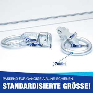 Produktbild für Zurrösen NTG LS.8571 Doppelfitting mit Ring für Airlineschiene
