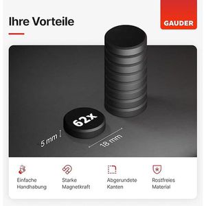 Produktbild für Magnete Gauder Ferrit, schwarz
