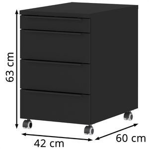 Produktbild für Rollcontainer Germania Bedano 4377-83, aus Holz, schwarz
