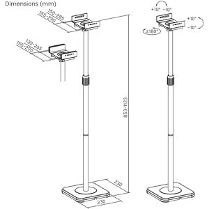 Produktbild für Lautsprecherständer myWall HS34L, schwarz, aus Metall, 2 Stück