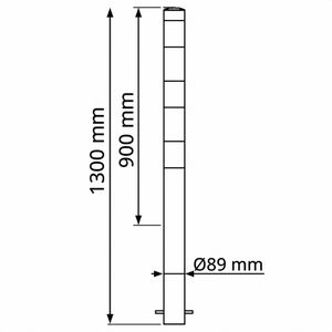 Produktbild für Absperrpfosten Schake 489B, rot/weiß, aus Metall