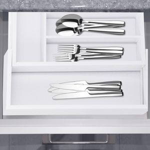 Produktbild für Besteckkasten Relaxdays 10023238, weiß, aus Bambus