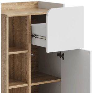 Produktbild für Badschrank Vicco Karen, 4 Füße, weiß / sonoma eiche