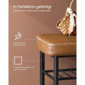 Produktbild für Schuhbank Vasagle EKHO, schwarz / braun, aus Metall