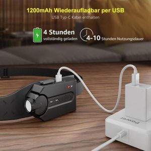 Produktbild für Stirnlampe Lepro LED, wiederaufladbar