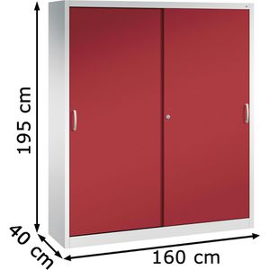 Produktbild für Werkzeugschrank CP-Möbel 2149-00, aus Metall, grau / rot