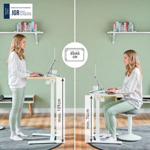 Produktbild für Schreibtisch Leitz Ergo 65880001, weiß / weiß, klappbar