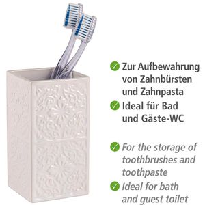 Produktbild für Zahnputzbecher Wenko Cordoba, weiß, aus Keramik