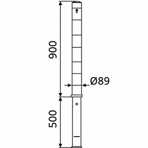 Produktbild für Absperrpfosten Schake 489ZB, rot/weiß, aus Metall
