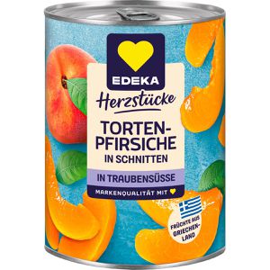 Produktbild für Obstkonserve Edeka Herzstücke Tortenpfirsiche in Traubensüße