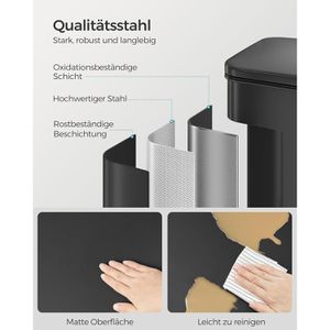 Produktbild für Mülleimer Songmics LTB540B4002 , schwarz