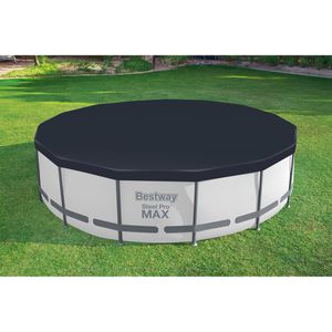 Produktbild für Poolabdeckung Bestway 58038, aus PVC, schwarz, mit Spannseil