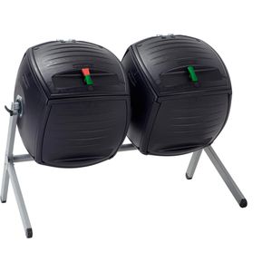 Komposter Lifetime Zwilling, schwarz, aus Stahl und Kunststoff