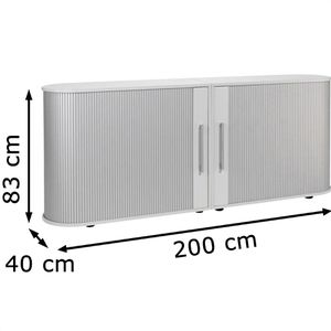 Produktbild für Sideboard Geramöbel S-382104-L, aus Holz, silber / lichtgrau