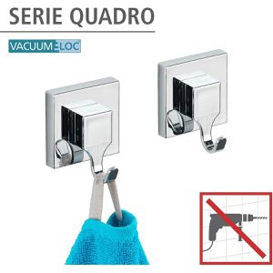 Produktbild für Handtuchhalter Wenko Quadro Vacuum-Loc, 2 Stück