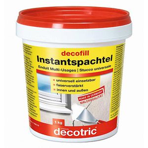 Decotric Spachtelmasse 033302001, Instantspachtel, weiß, Universalspachtel, Innen und Außen, 1kg