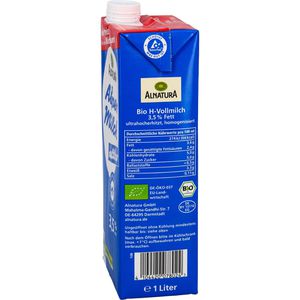 Produktbild für Milch Alnatura H-Vollmilch Fettgehalt 3,5%