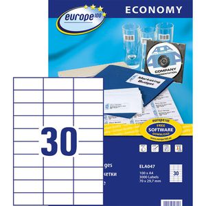 Universaletiketten Europe100 ELA047, weiß