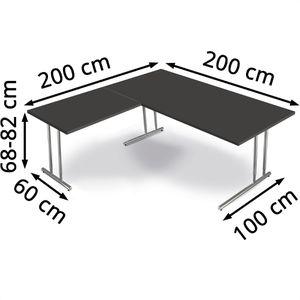 Produktbild für Schreibtisch Kerkmann Artline, anthrazit / silber