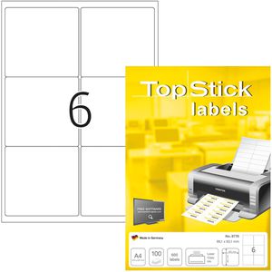 Universaletiketten TopStick labels, 8776, weiß