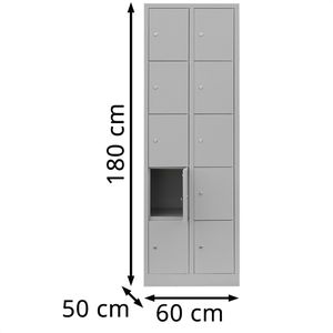 Produktbild für Schließfachschrank Lüllmann 520520, lichtgrau