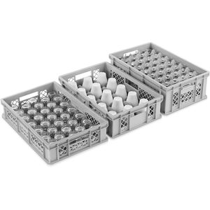 Produktbild für Eurobox Alpha-Paletten Gläserkiste, grau, 53 Liter