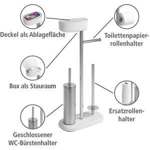 Produktbild für WC-Garnitur Wenko Rivazza, mit Ersatzrollenhalter