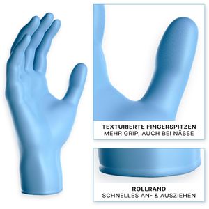 Produktbild für Einmalhandschuhe Arnomed Nitril Blue, blau, 200 Stück