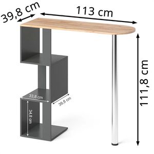 Produktbild für Bartisch Vicco Vincent,goldkraft eiche / anthrazit