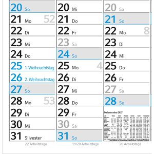 Produktbild für Plakatkalender Böttcher-AG mit Werbedruck, Jahr 2027