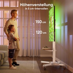 Produktbild für TV-Ständer Onkron TS1351-W, mit Ablage &amp; Rollen, weiß, Metall