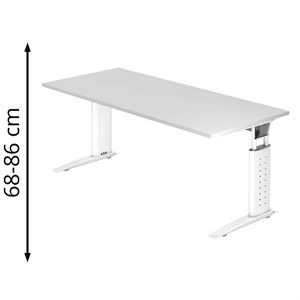 Produktbild für Schreibtisch Hammerbacher U-Serie, weiß / weiß