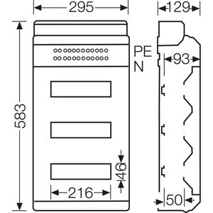 Produktbild für Sicherungskasten Hensel KV 3536, IP54 für Feuchtraum