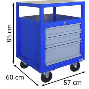 Produktbild für Werkbank Güde P 600 S, 40976, blau, mit Rollen