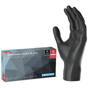 Einmalhandschuhe Arnomed Latex Black, schwarz, 100 Stück