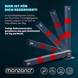 Produktbild für Absperrpfosten Monzana 105573, grau, aus Metall