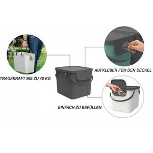 Produktbild für Mülleimer Rotho Albula 1034408853, anthrazit