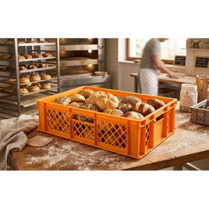 Produktbild für Eurobox Alutec Bäckerkiste, orange, 29 Liter, lebensmittelecht