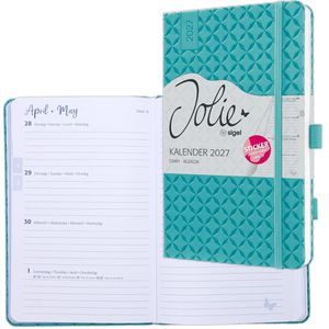Buchkalender Sigel 7J103, Jolie Aqua Green, Jahr 2027