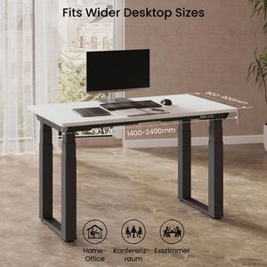 Produktbild für Schreibtisch FlexiSpot E7QB, weiß / schwarz