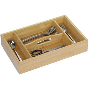 Produktbild für Besteckkasten Relaxdays 10018885, braun, aus Bambus