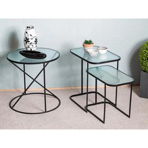 Produktbild für Beistelltisch Haku-Möbel 23588, Leeds, transparent / schwarz