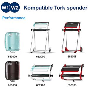 Produktbild für Putztuchrolle Tork 473382, W1 / W2, aus Zellstoff, weiß